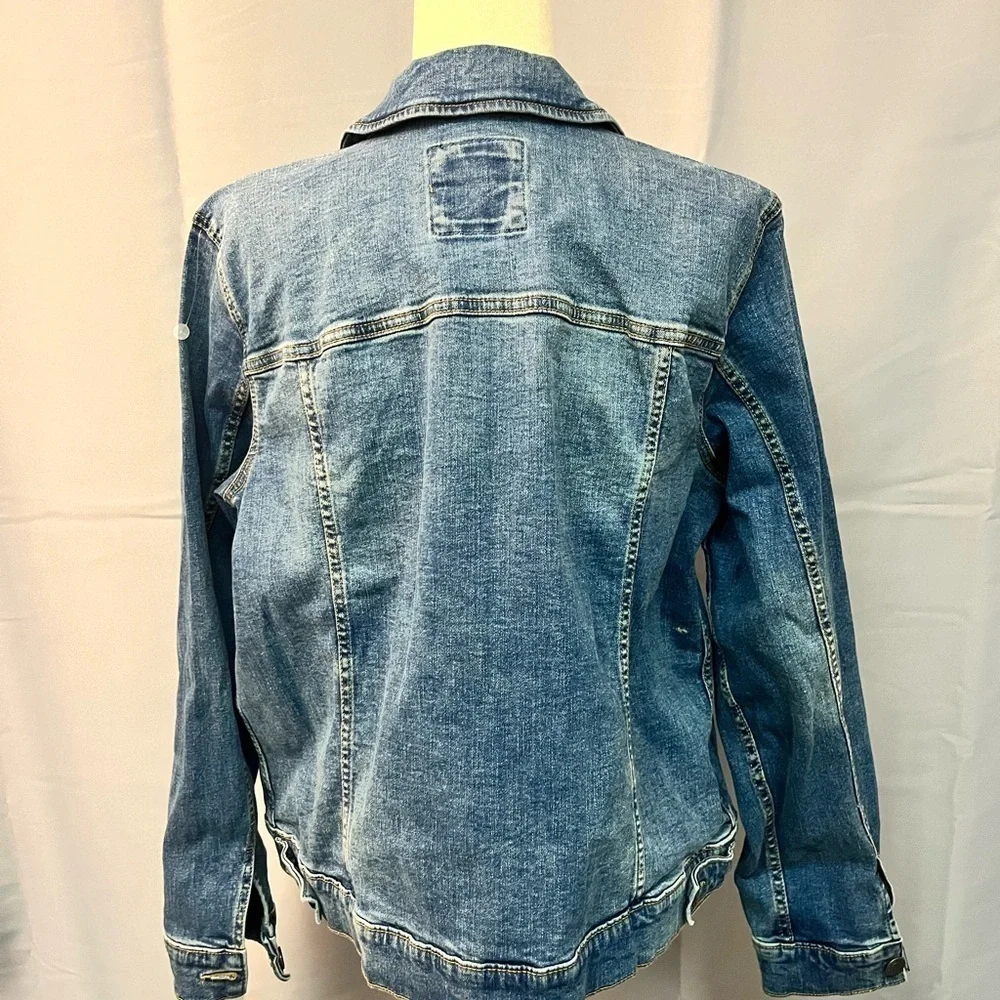 EUC LAUREN CONRAD Blue Denim Blue Jean women’s jacket button down cott…